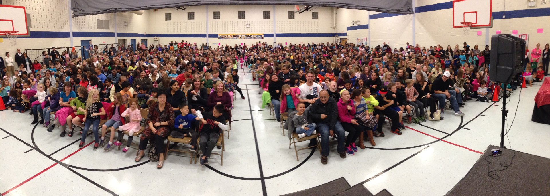 A packed school assembly right before the holiday break