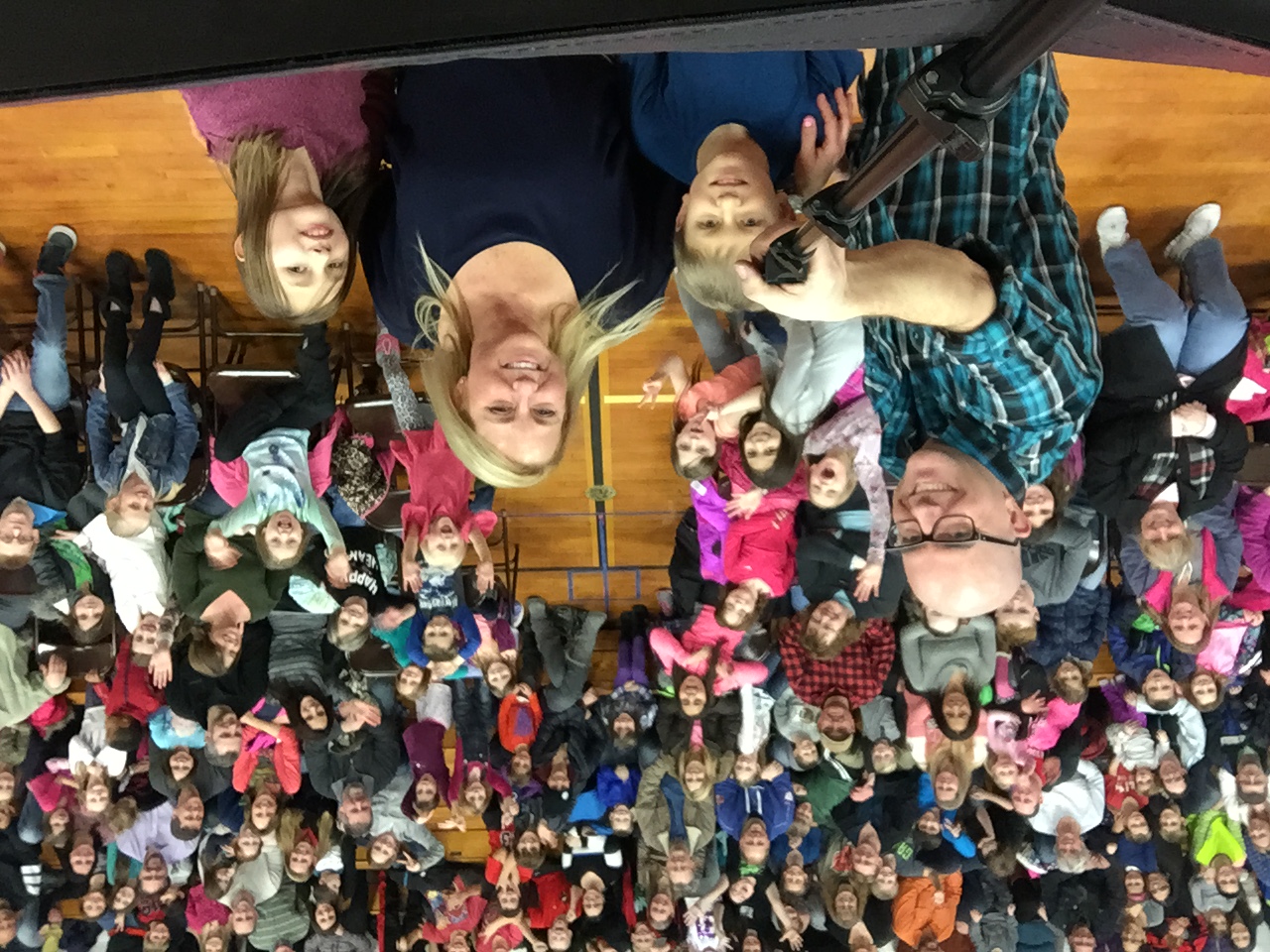 Tim and helpers with the Lily Lake Family Night audience in 2016