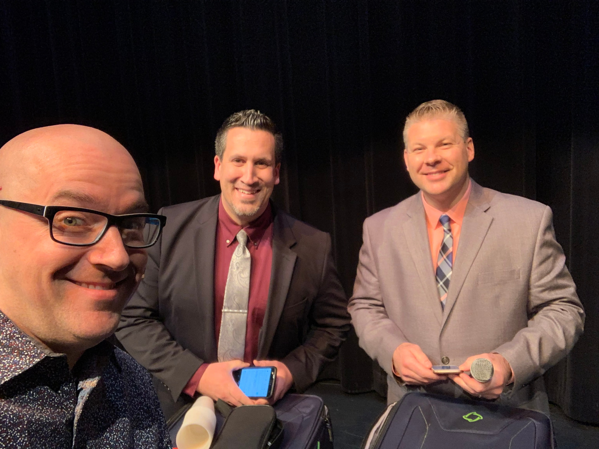 Tim with school leaders in Wood Dale in 2019